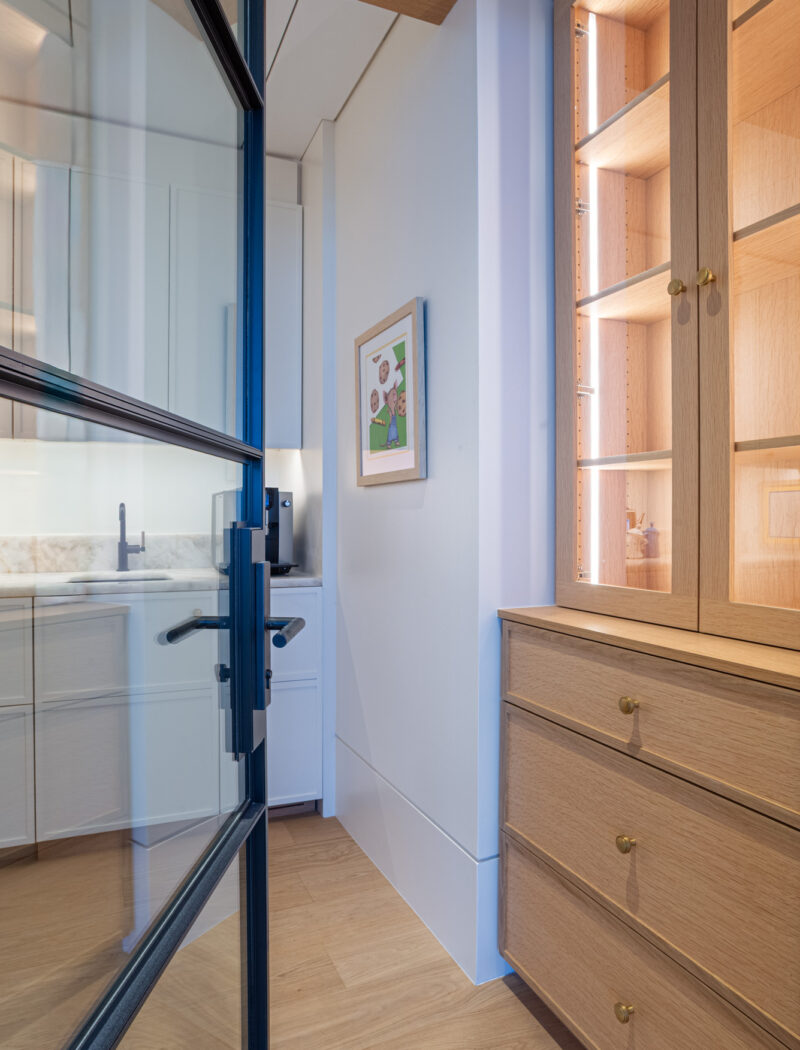 HOBI-View into Custom Walk-in Pantry with China Cabinet